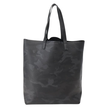 SAINT LAURENT Camouflage Tote Bag Leather Black Gray Auth bs29497 - 0