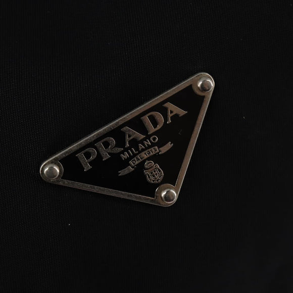 PRADA Boston Bag Nylon Black Silver Auth bs29500