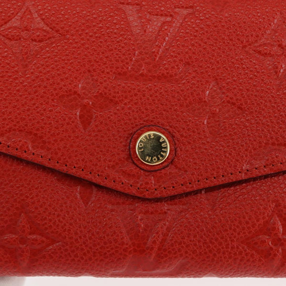 LOUIS VUITTON Monogram Empreinte Portefeuille Curieuse Red M60300 Auth bs29504