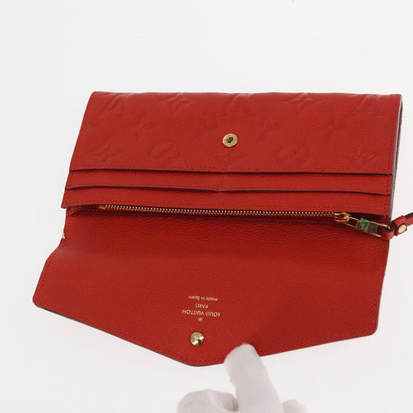 LOUIS VUITTON Monogram Empreinte Portefeuille Curieuse Rood M60300 Auth bs29504