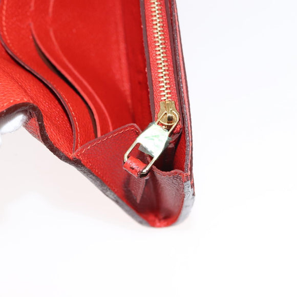 LOUIS VUITTON Monogram Empreinte Portefeuille Curieuse Rood M60300 Auth bs29504