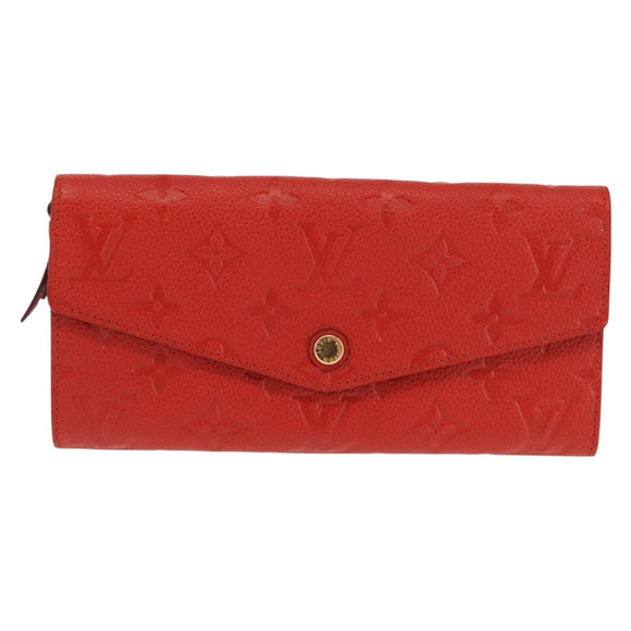 LOUIS VUITTON Monogram Empreinte Portefeuille Curieuse Red M60300 Auth bs29504