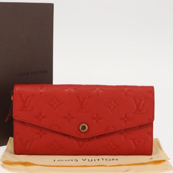 LOUIS VUITTON Monogram Empreinte Portefeuille Curieuse Red M60300 Auth bs29504