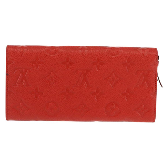 LOUIS VUITTON Monogram Empreinte Portefeuille Curieuse Rood M60300 Auth bs29504