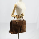 GUCCI Bamboo Hand Bag Suede Brown Gold 002 2855 0322 0 Auth bs29507-20