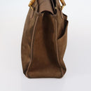 GUCCI Bamboo Hand Bag Suede Brown Gold 002 2855 0322 0 Auth bs29507-4