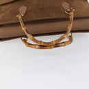 GUCCI Bamboo Hand Bag Suede Brown Gold 002 2855 0322 0 Auth bs29507-7