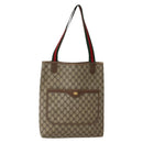 GUCCI GG Supreme Web Sherry Line Tote Bag PVC Beige Red 39 02 003 Auth bs29508-1