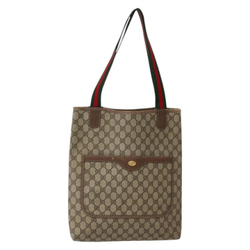 GUCCI GG Supreme Web Sherry Line Tote Bag PVC Beige Red 39 02 003 Auth bs29508