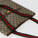 GUCCI GG Supreme Web Sherry Line Tote Bag PVC Beige Red 39 02 003 Auth bs29508-6