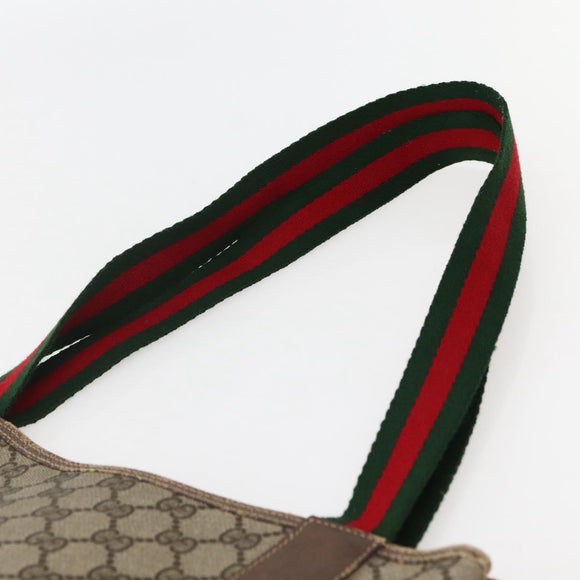 GUCCI GG Supreme Web Sherry Line Tote Bag PVC Beige Red 39 02 003 Auth bs29508