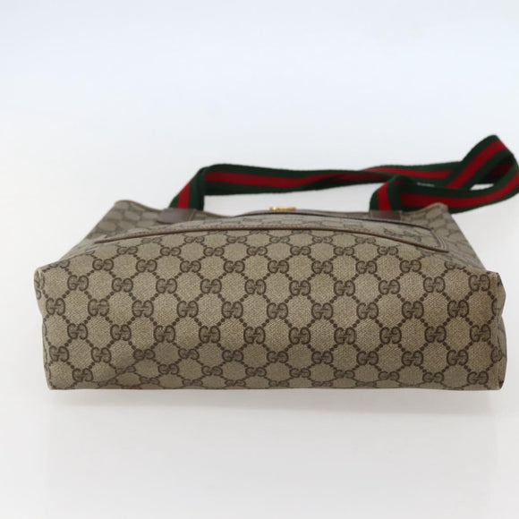 GUCCI GG Supreme Web Sherry Line Tote Bag PVC Beige Red 39 02 003 Auth bs29508