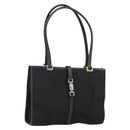 GUCCI Jackie Shoulder Bag Nylon Black Silver 002 1073 3444 Auth bs29509-1