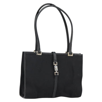 GUCCI Jackie Shoulder Bag Nylon Black Silver 002 1073 3444 Auth bs29509