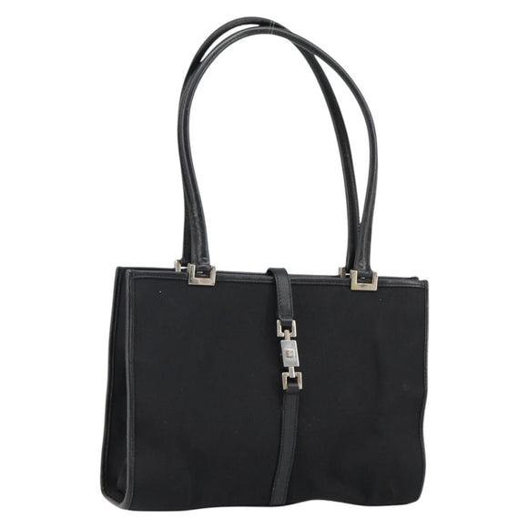 GUCCI Jackie Shoulder Bag Nylon Black Silver 002 1073 3444 Auth bs29509