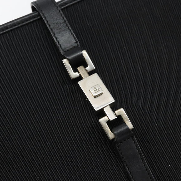 GUCCI Jackie Shoulder Bag Nylon Black Silver 002 1073 3444 Auth bs29509