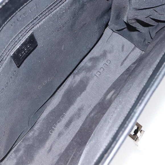 GUCCI Jackie Shoulder Bag Nylon Black Silver 002 1073 3444 Auth bs29509