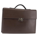 LOEWE Briefcase Leather Dark Brown Auth bs29533-1