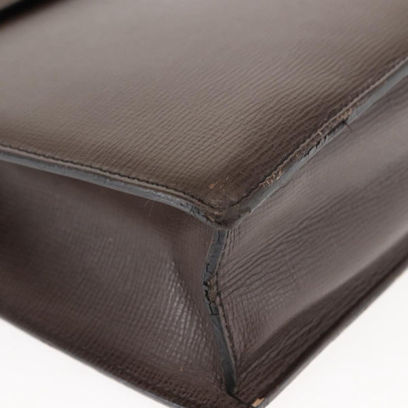 LOEWE Briefcase Leather Dark Brown Auth bs29533