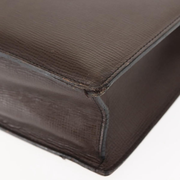 LOEWE Briefcase Leather Dark Brown Auth bs29533