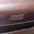 LOEWE Briefcase Leather Dark Brown Auth bs29533-17