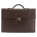 LOEWE Briefcase Leather Dark Brown Auth bs29533-13
