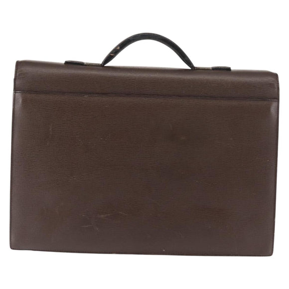 LOEWE Briefcase Leather Dark Brown Auth bs29533