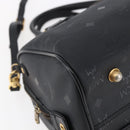 MCM Logogram Vicetos Mini Boston Bag PVC 2way Black Gold Auth bs29534-15