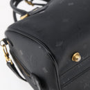 MCM Logogram Vicetos Mini Boston Bag PVC 2way Black Gold Auth bs29534-17