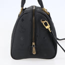 MCM Logogram Vicetos Mini Boston Bag PVC 2way Black Gold Auth bs29534-3