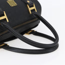 MCM Logogram Vicetos Mini Boston Bag PVC 2way Black Gold Auth bs29534-7