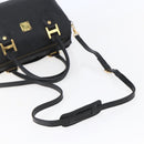MCM Logogram Vicetos Mini Boston Bag PVC 2way Black Gold Auth bs29534-8