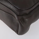 BVLGARI Shoulder Bag Leather Dark Brown Silver Auth bs29535-8