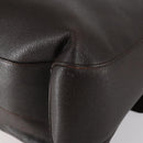 BVLGARI Shoulder Bag Leather Dark Brown Silver Auth bs29535-16