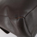 BVLGARI Shoulder Bag Leather Dark Brown Silver Auth bs29535-17