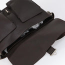 BVLGARI Shoulder Bag Leather Dark Brown Silver Auth bs29535-10