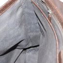 BVLGARI Shoulder Bag Leather Dark Brown Silver Auth bs29535-19