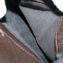 BVLGARI Shoulder Bag Leather Dark Brown Silver Auth bs29535-21