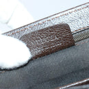 BVLGARI Shoulder Bag Leather Dark Brown Silver Auth bs29535-12