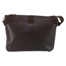BVLGARI Shoulder Bag Leather Dark Brown Silver Auth bs29535-2