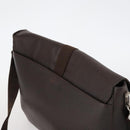 BVLGARI Shoulder Bag Leather Dark Brown Silver Auth bs29535-6