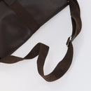 BVLGARI Shoulder Bag Leather Dark Brown Silver Auth bs29535-7