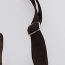 BVLGARI Shoulder Bag Leather Dark Brown Silver Auth bs29535-14