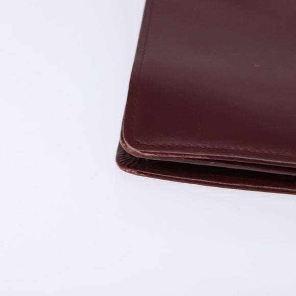 CARTIER Must Line Shoulder Bag Leather Bordeaux Gold Auth bs29536