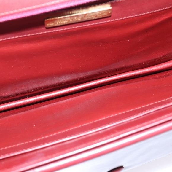 CARTIER Must Line Shoulder Bag Leather Bordeaux Gold Auth bs29536