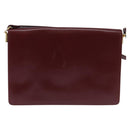CARTIER Must Line Shoulder Bag Leather Bordeaux Gold Auth bs29536-2
