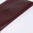CARTIER Must Line Shoulder Bag Leather Bordeaux Gold Auth bs29536-6