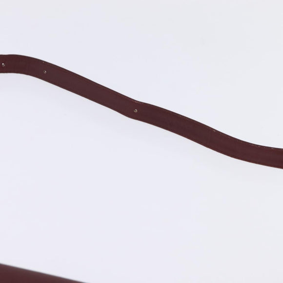 CARTIER Must Line Shoulder Bag Leather Bordeaux Gold Auth bs29536