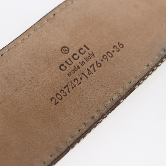 GUCCI GG Canvas Belt 33.5""-37.4"" Beige Auth bs29540