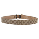 GUCCI GG Canvas Belt 33.5""-37.4"" Beige Auth bs29540-2